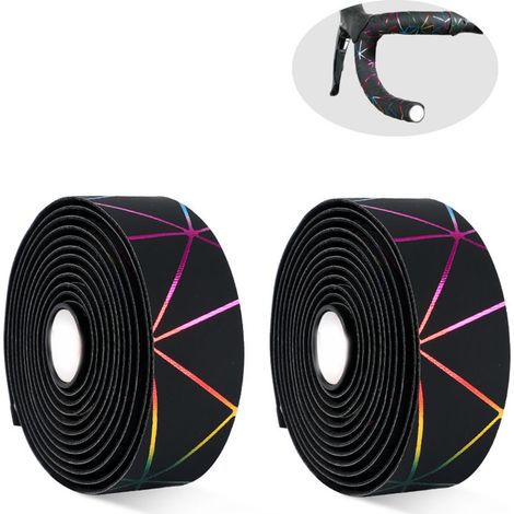 Rutschfestes, atmungsaktives PU-Lenkerband für Rennräder, erhältlich in Schwarz und weiteren Farben. (1/5)