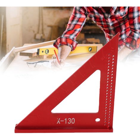 Règle de traçage pour le travail du bois (90°/45°), équerre, règle à trous (1/5)