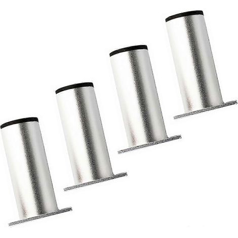 Pieds de meubles argentés, pieds en métal de 80 mm de haut, adaptés aux cuisines, canapés, tables (alliage d'aluminium). (1/5)