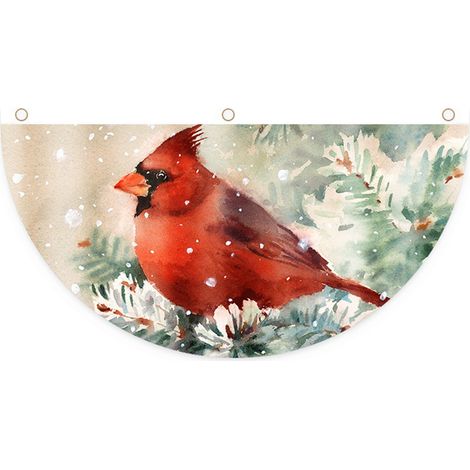 Weihnachtliche Fächerfahne, Außenhänger, Türhänger, Weihnachtsdekoration (1/2)