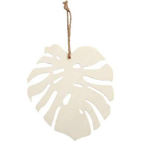 Support décoratif - Monstera - 19 x 20 cm - Bois - Marron - Mixte (1/2)