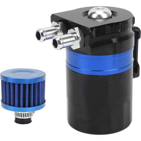 Récupérateur d'huile moteur avec chicanes internes, filtre à double chambre, en alliage d'aluminium, protection moteur universelle bleue (1/5)