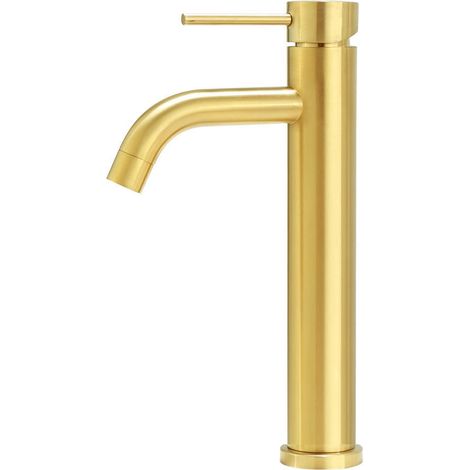 Modern Bathroom Sink Faucet, Basin Mixer Tap, Single Handle Single Hole Tall Lavatory Faucet (Gold) (1/3)