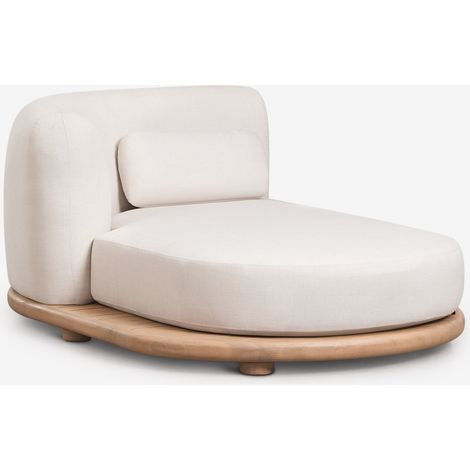 Módulo chaise longue izquierdo para sofá modular de jardín en madera de acacia Gerard SKLUM (1/5)
