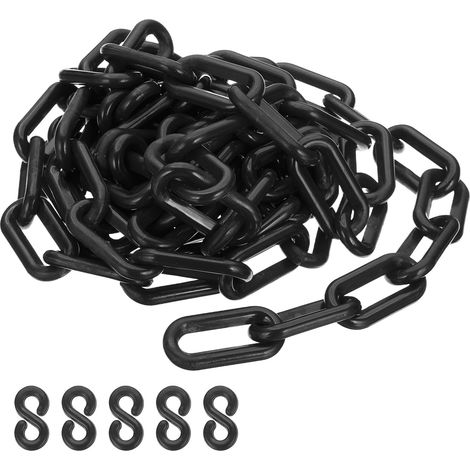 3Mètre Chaîne en Plastique pour Contrôle des Sécurité 8mm Noir (1/5)