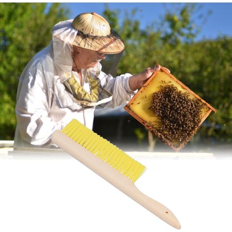 Imkerbedarf: Umweltfreundlicher Bienenbesen aus Kunststoff mit Holzgriff, hochwertiger Bienenbesen, der Bienen nicht schadet. (1/5)