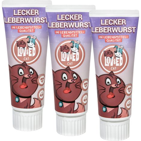 Lov&Ed Lecker Leberwurst für Katzen, 3x 75g - Lebensmittelqualität (1/2)