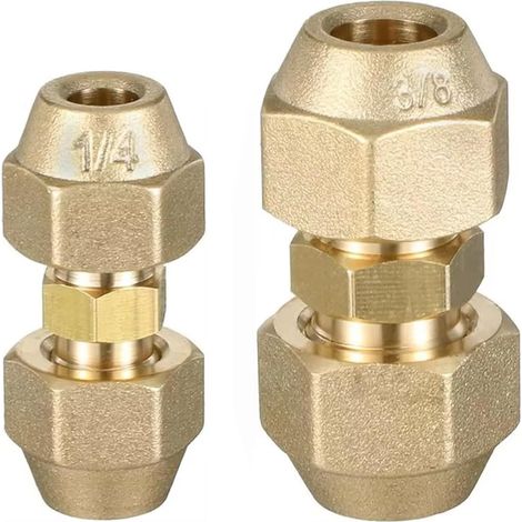 2 PCS raccords doubles cuivre 1/4" (1/5)