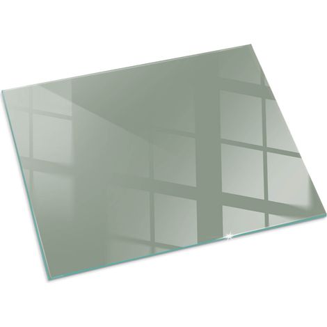 Kaminofen Glasplatte Funkenschutzplatte für Kamin Ofenglas Gehärtetem Kaminglas Funken und Kratzfest Farbe Graugrün 80x60 cm
