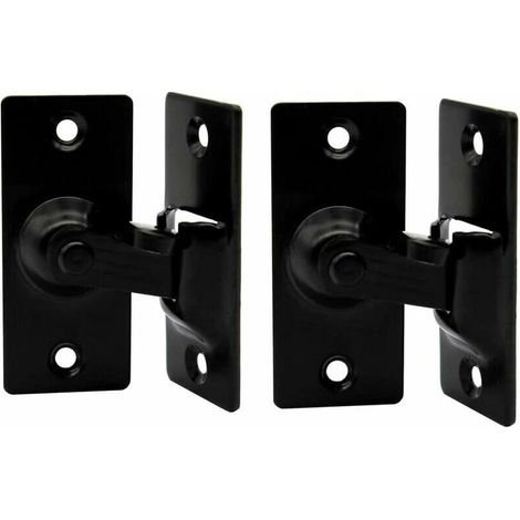 2 pièces de 90 degrés en acier inoxydable serrure de porte porte d'entrepôt serrure à angle droit serrure de porte flip serrure de porte arc serrure de porte spéciale (noir)