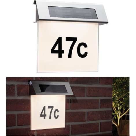 Paulmann Solar Hausnummernleuchte Special Line edelstahl weiß warmweiß Hausnummernleuchte (1/5)