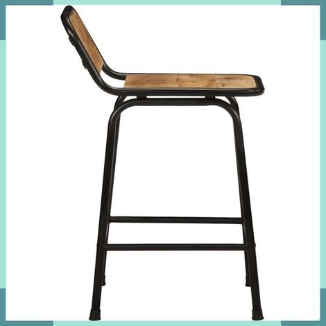 4013534 Tabourets de bar lot de 2 pcs bois massif manguier brut (1/5)