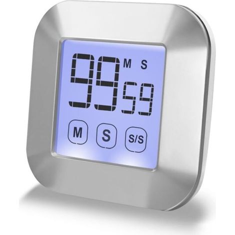 Timer da cucina con touchscreen - Conta in avanti e all'indietro con allarme sonoro - Retroilluminazione magnetica - Fei Yu (1/5)