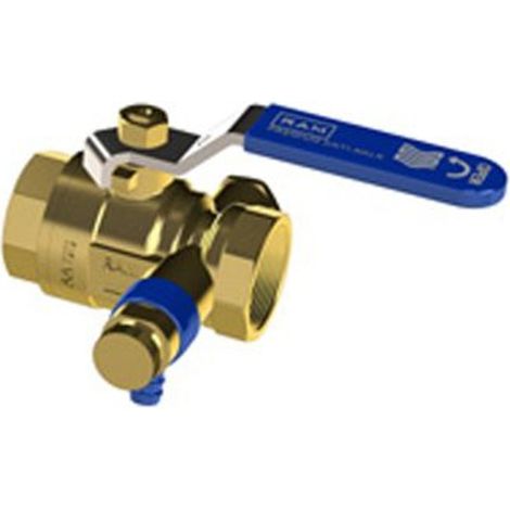 Raminex s28 premium vanne a bille anti-calcaire avec dispositif de vidange laiton incl. dispositif de vidange dr.bi. 3/4 x3/4 dn20 kiwa (1/2)