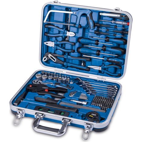 Scheppach Coffret à outils TB173 – Coffret multi outils – Mallette à outils – 174 pièces – Plastique ABS – Tournevis, clés, pinces