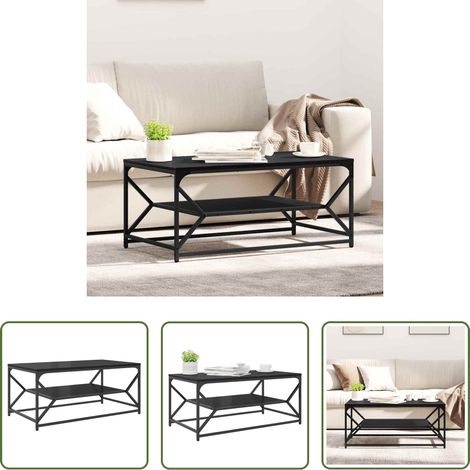 Wohnzimmer -  Couchtisch Schwarz Eichen-Optik 90 x 50 x 40 cm (1/5)