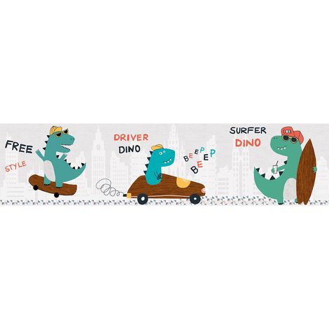 Frise papier peint dinosaure Frise papier peint amusante pour une chambre d'enfant Frise enfant parfaite pour chambre (1/4)