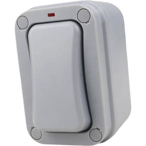 Commutateur mural étanche à bouton-poussoir IP66 pour ouvre-porte de garage extérieur avec voyant lumineux. (Style A) (1/5)