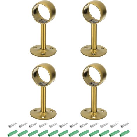 4 Pièces Support de Tringle à Rideau de 1,26 Pouces Doré (1/5)
