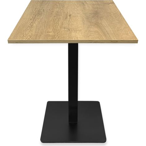 Table complète bar restaurant 60x60 cm Chêne avec pied de table noir / GOLDINOX (1/4)