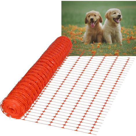 1 filet d'avertissement, pe orange/vert, mailles 70×35 mm, 1 m × 30 m, résistant aux intempéries, pour chantier et jardin
