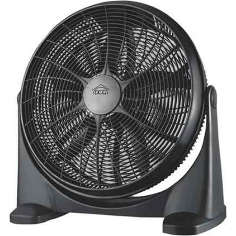 DCG – Ventilateur sur pied 110W – Diamètre 50 cm – 3 vitesses – Couleur noir et argent – Pour espaces de travail et domestiques