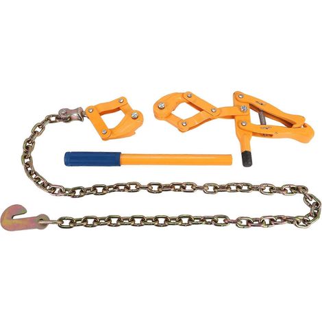 Tendeur de chaîne compact pour la réparation de clôtures, tendeur de fil barbelé, capacité de chaîne de 120 cm (47,25 pouces), tendeur de fil barbelé de 1000 kg (2200 lb). (1/5)
