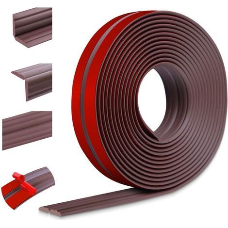 [JAMAIS UTILISÉ] Moulure décorative moulure murale adhesive protection angle mur baguette d'angle pour les murs sols protection des bords (20mm×6m, Marron) (1/4)