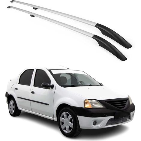 OMAC Barres de Toit longitudinales Compatible avec Dacia Logan 2006-2013 Aluminium Gris (1/5)