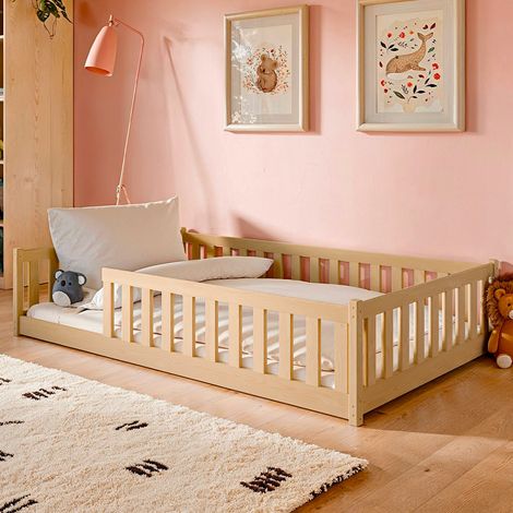 Letto a terra 120x200 con rete a doghe Maya Bois (1/3)