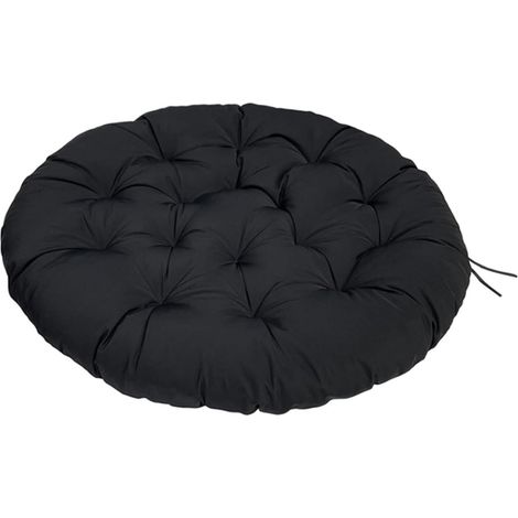 Silla de ratán – cojín futón – giratoria – negra – 40×40 cm – decoración de interiores