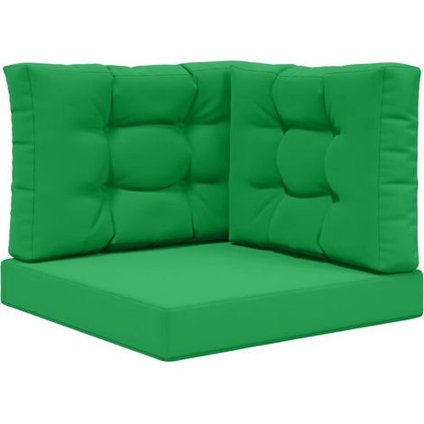 Ensemble de trois coussins pour canapé d'extérieur, en polyester vert (1/5)