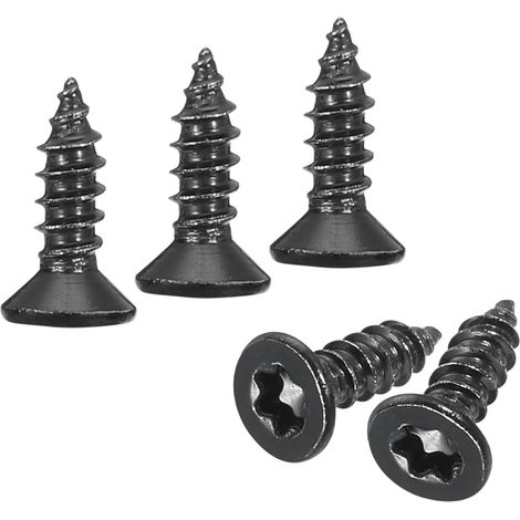 40 Pièces Vis Torx à Tête Plate M3 x 10 mm Vis à Bois Noir (1/5)