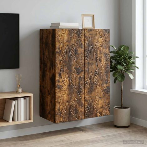 vidaXL Armoire Murale Chêne fumé 66 x 34,5 x 90 cm Bois d'ingénierie (1/5)