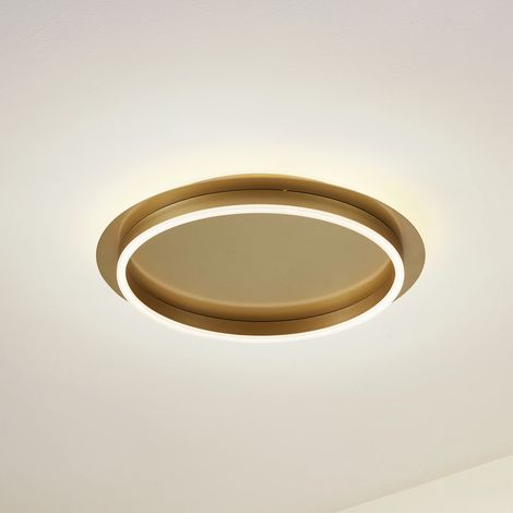 [NEUWERTIG] B-Ware Lindby Deckenleuchte Deckenlampe Led Gold Kunststoff Acryl Eisen Warmweiß 46cm