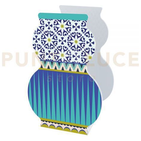 VASO GIUDECCA PICCOLO IN CRISTALLO ACRILICO DECORATO SANTORINI