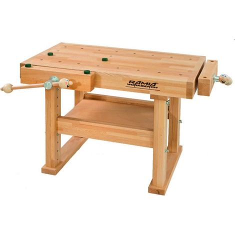 Établi de travail pour enfant en hêtre stratifié 1000x630x620-770 mm – Épaisseur plateau 25 mm – Réglable en hauteur pour enfants 3-12 ans – Ramia