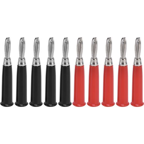 20 paires de fiches bananes M5 en cuivre filetées, adaptées aux câbles d'enceintes de 4 mm². Sondes de multimètre. (1/5)