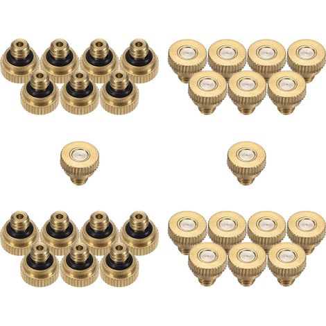 Sprühdüsen – 30 Stück – Messing – 0,2 mm Öffnung – Garten- und Terrassenbewässerungssystem – 10/24 UNC-Gewinde (1/5)