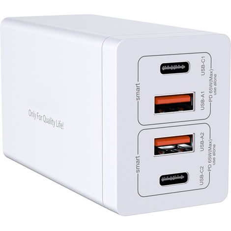 Beyamis Station charge GAN 65W – 4 ports, QC4.0/PD3.0, Type-C, portables (1/5)