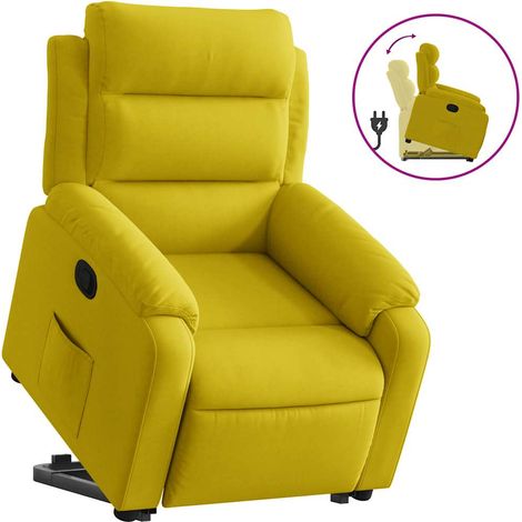 Fauteuil de Salon,Chaise,Fauteuil inclinable Jaune Velours CFW249262 (1/5)