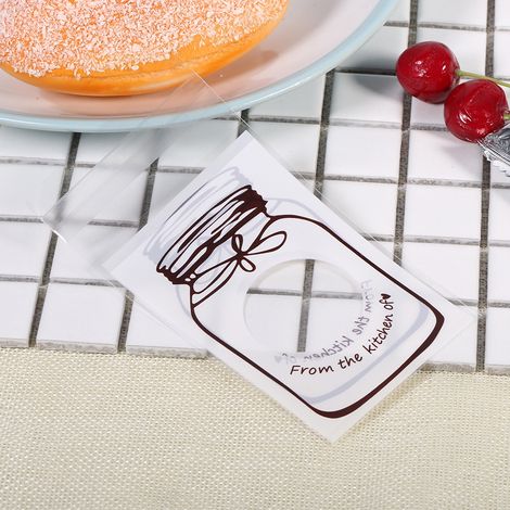 100 weiße Plastiktüten für Süßigkeiten, Kekse und Plätzchen, Verpackung für Gastgeschenke, Süßwarenbedarf, 100 Stück (1/5)