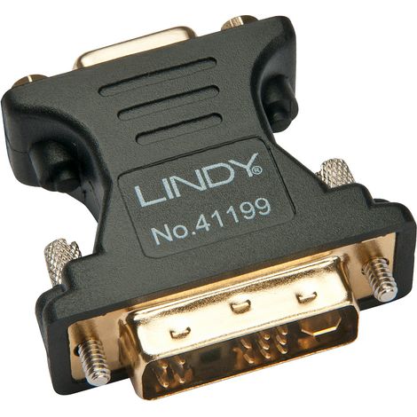Lindy 41199 adattatore per inversione del genere dei cavi VGA DVI-I Nero, Oro (1/2)