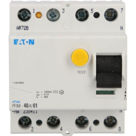 Eaton Interruttore differenziale 4 poli 40A per guida DIN