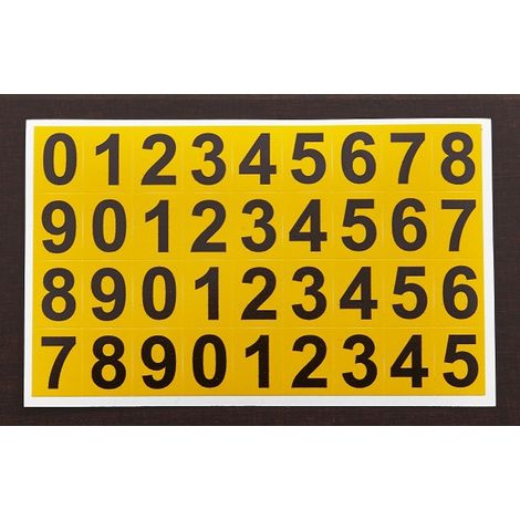 PROVOST - Chiffres adhésifs panachés jaune - Hauteur 15 mm - Lot de 25