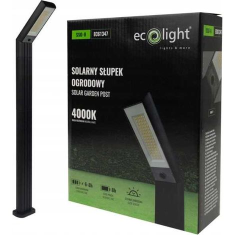 Solar-LED-Gartenbeleuchtungsmast schwarz SSO-8 IP44 (1/5)