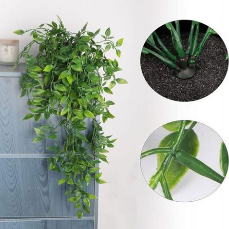 Plante artificielle de datura - Plante murale artificielle suspendue - Convient à la décoration intérieure et extérieure (1/4)