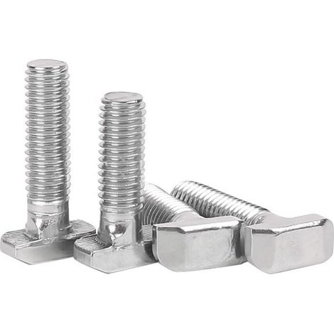 M5/6/8 Acier au Carbone Boulon en T Fente en T Boulon à Encastrer En Forme de T Vis à Plaque Pression en Forme de T pour Séries 20/30/40/45 Norme Européenne Profil en Aluminium (1/5)