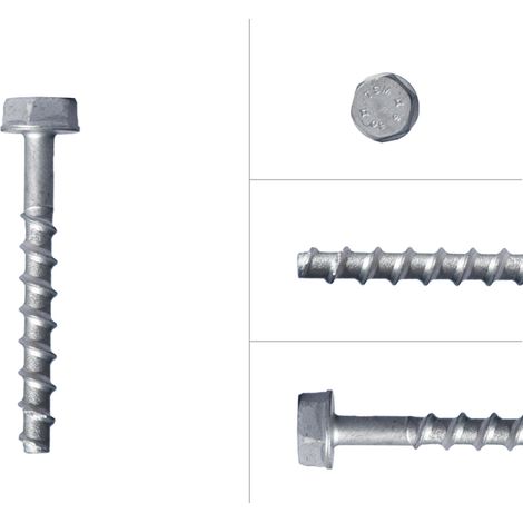 Betonschrauben Verzinkt M6 x 60 mm Sechskantkopf SW13 - Karton a