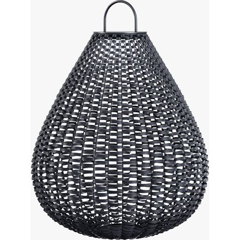Solar-Gartenlampe Laterne aus schwarzem Rattan 61x48cm Maytoni Plet